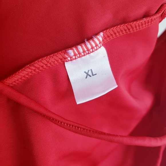 Sexy Red Lace Up High Leg Cheeky Baywatch One Piece - Picture 3 of 3